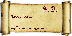 Macsa Deli névjegykártya